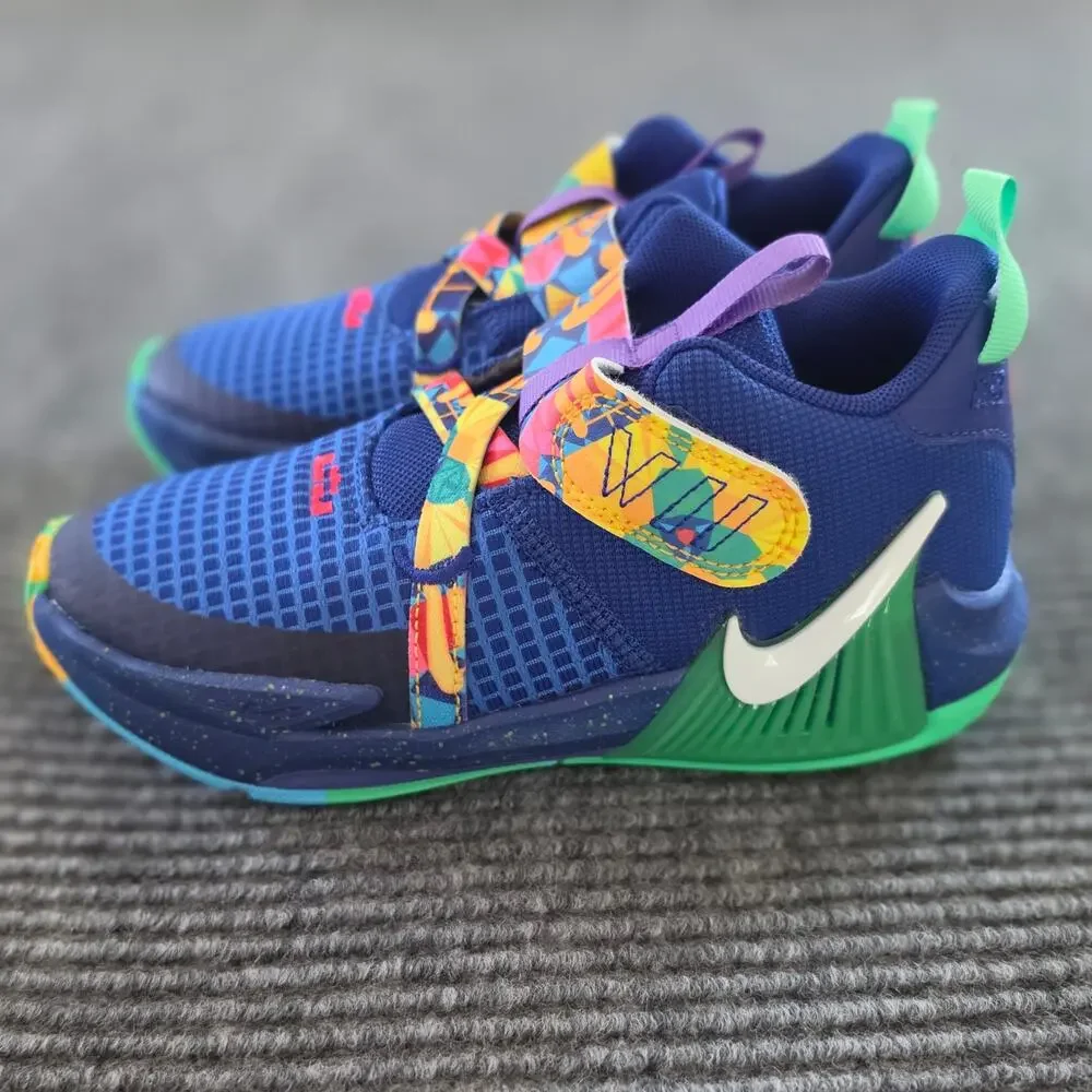Nike LeBron Witness VII PS Kaleidoscope Blue Size Kids Size 1Y Basketball Shoes